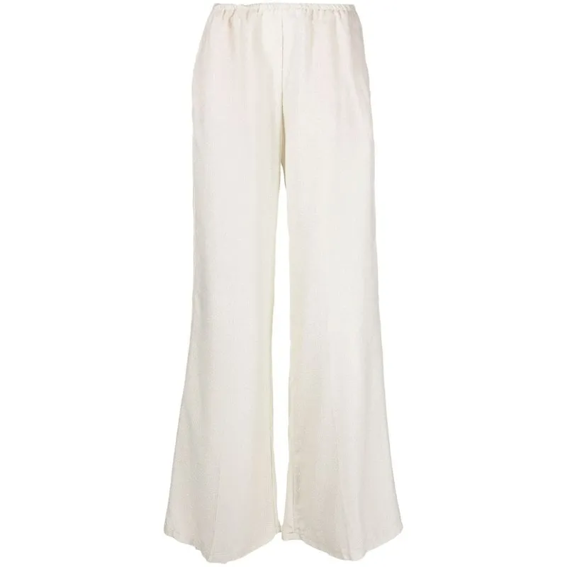 Forte_Forte  Pantaloni a zampa in velluto laminato
