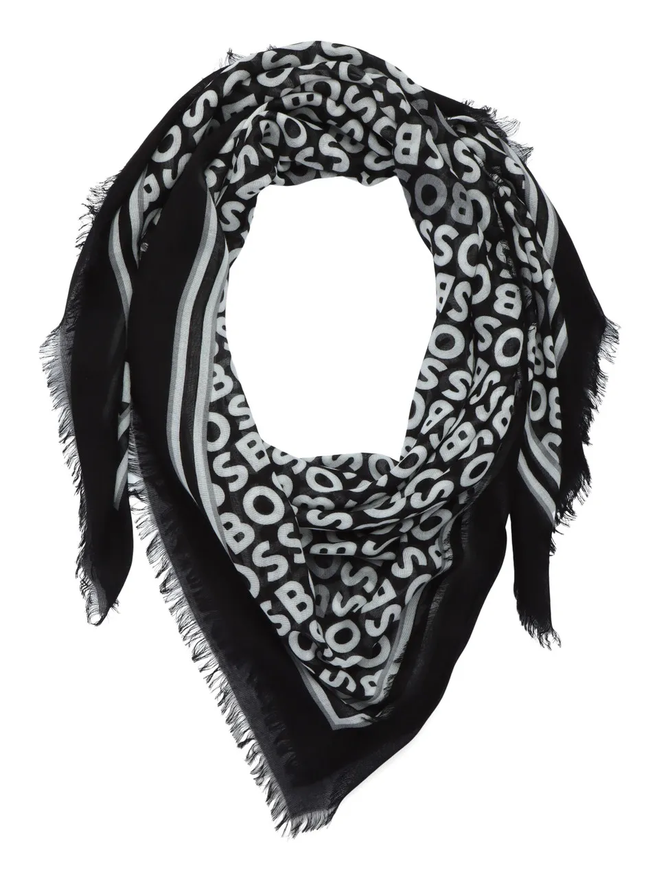 Foulard in viscosa e lana LAIKYN con stampa logo