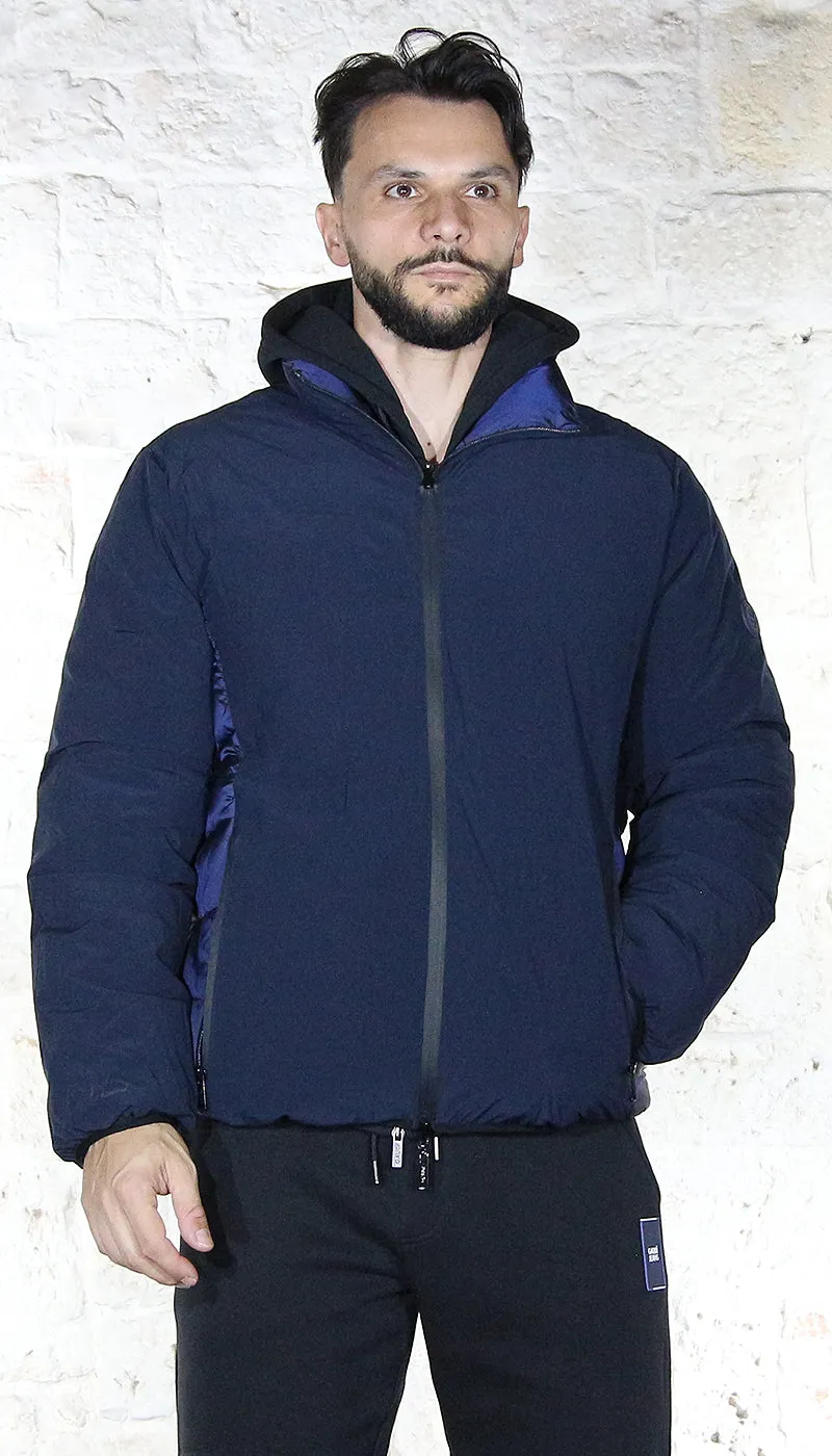 Gaudì Jeans Uomo Piumino corto trapuntato reversibile in tessuto