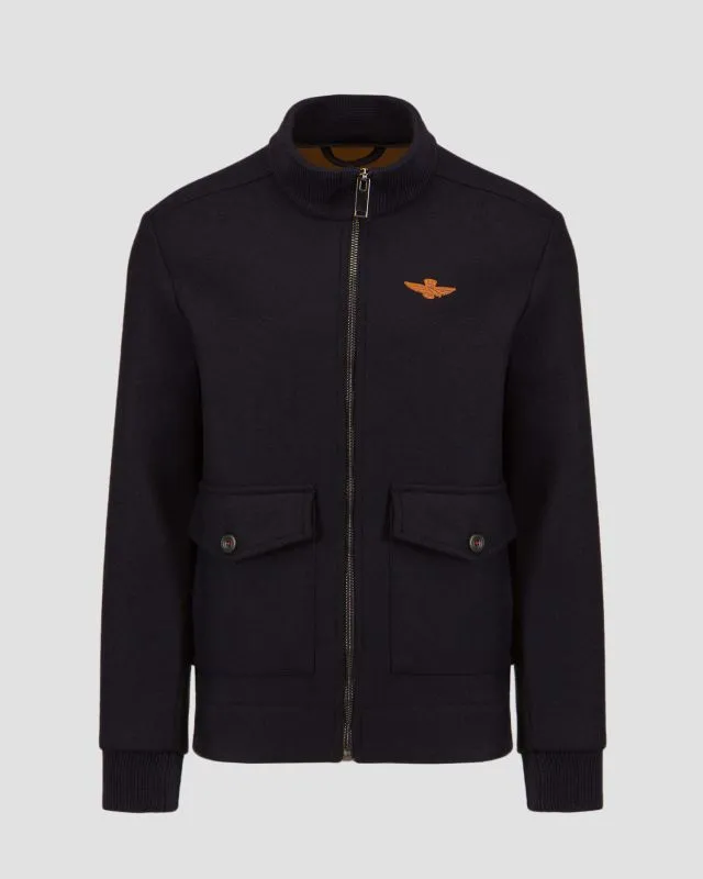 Giacca blu scuro in lana da uomo Aeronautica Militare