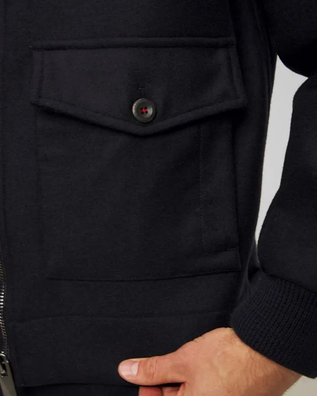 Giacca blu scuro in lana da uomo Aeronautica Militare