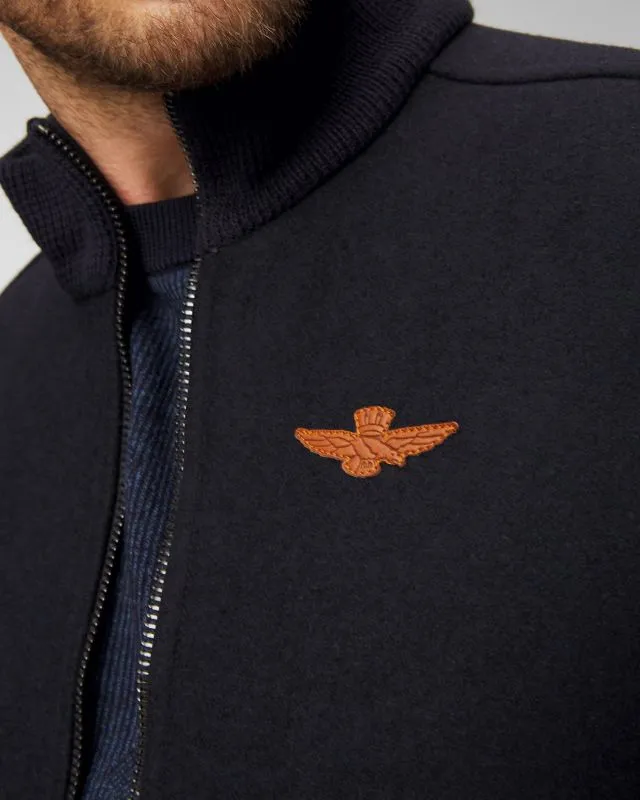 Giacca blu scuro in lana da uomo Aeronautica Militare
