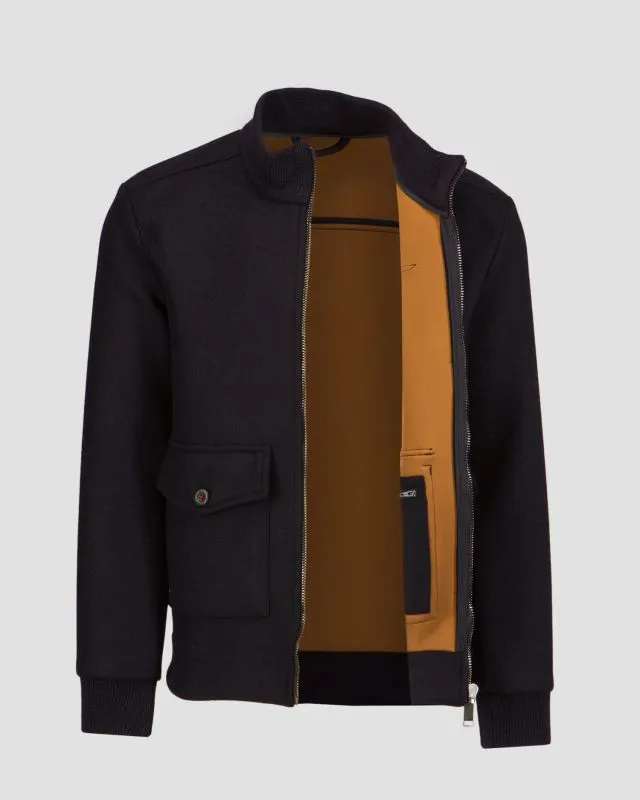 Giacca blu scuro in lana da uomo Aeronautica Militare