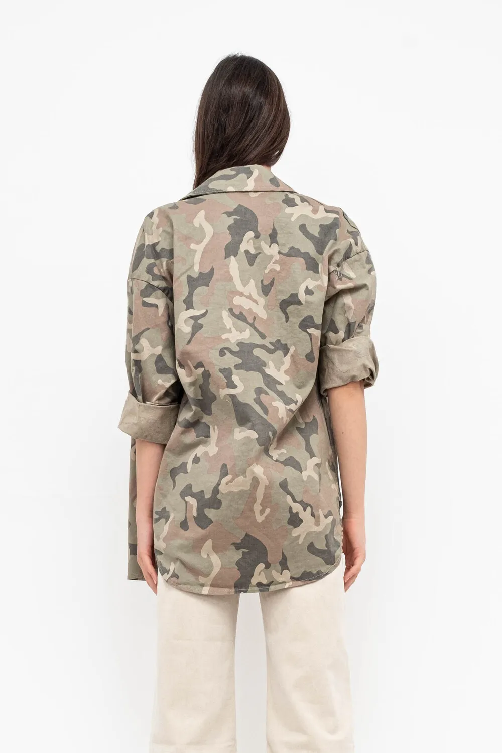 GIACCA CAMICIA OVER MIMETICA TASCHE