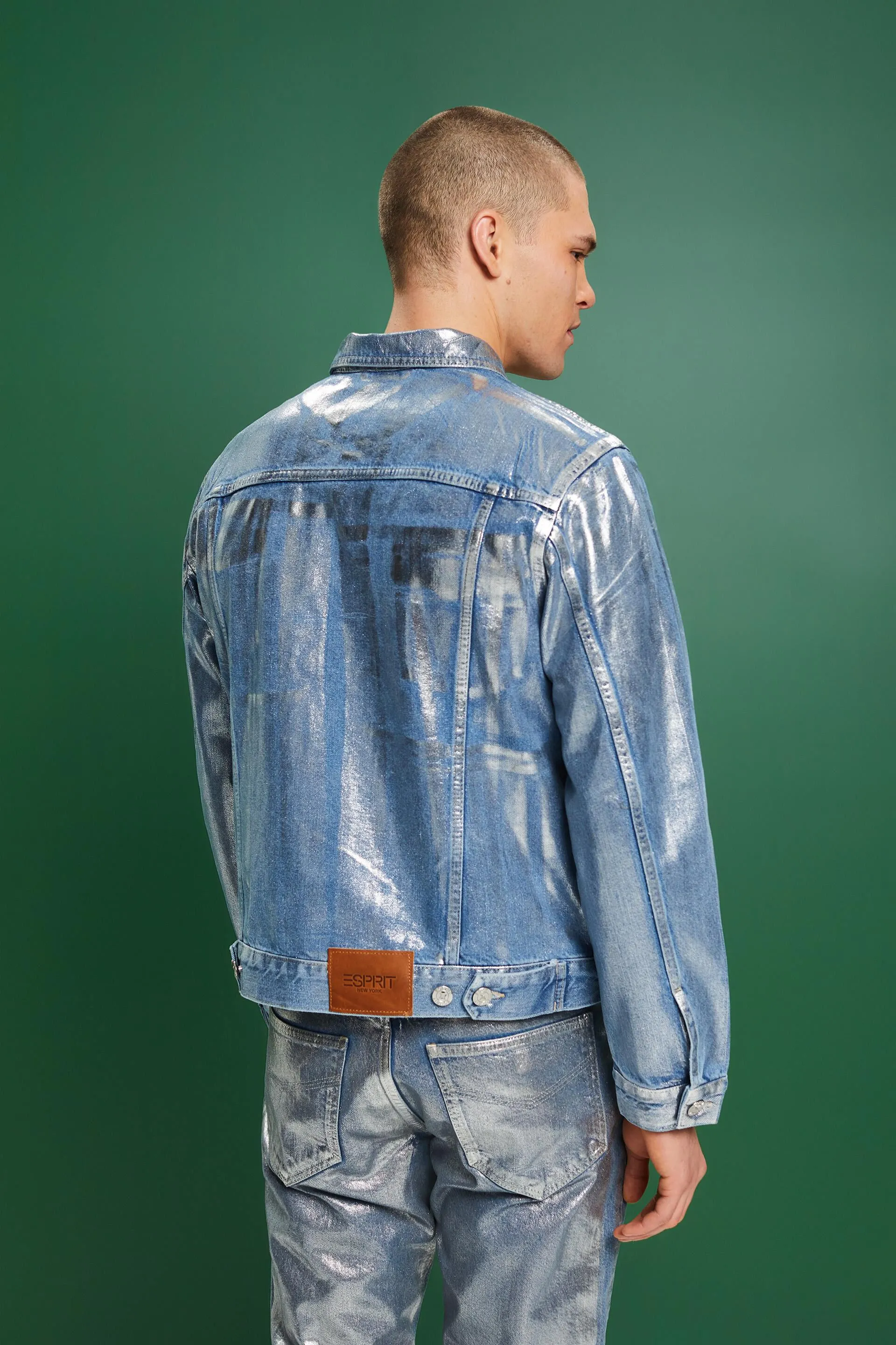 Giacca di jeans metallizzata