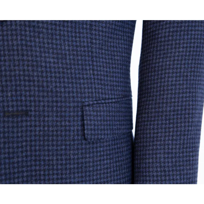 Giacca Henk ter Horst in misto lana pied-de-poule Blu scuro