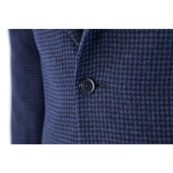 Giacca Henk ter Horst in misto lana pied-de-poule Blu scuro