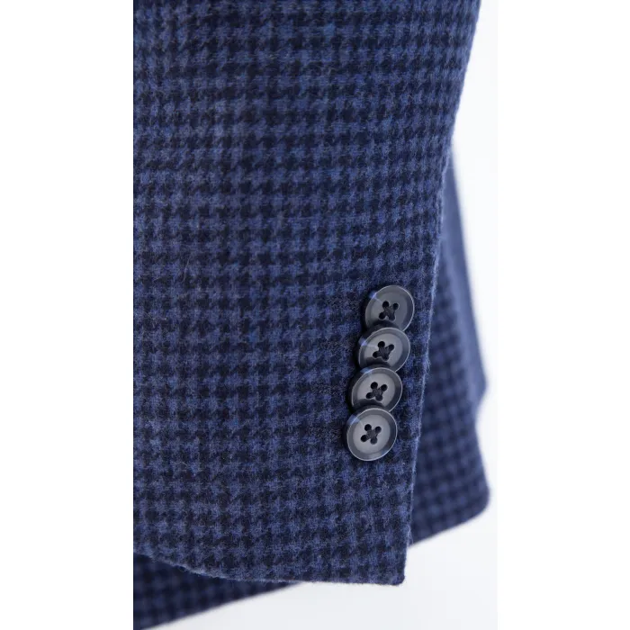Giacca Henk ter Horst in misto lana pied-de-poule Blu scuro