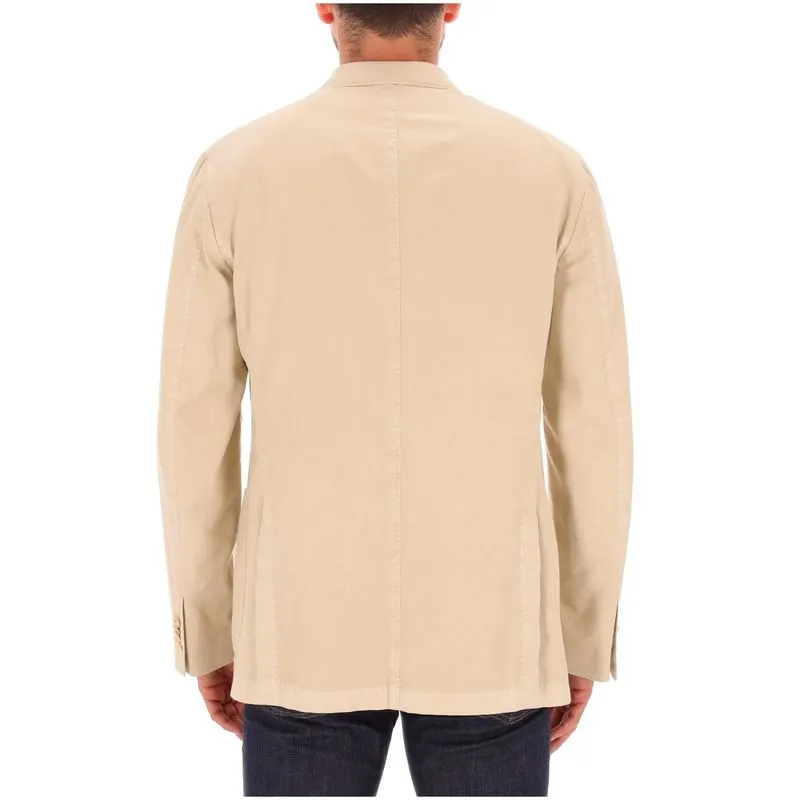 Giacca in cotone beige con chiusura a 3 bottoni 