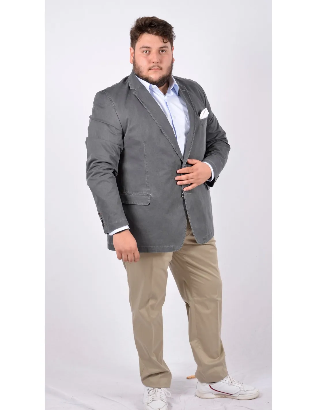 Giacca in cotone mod brera grigio comoda