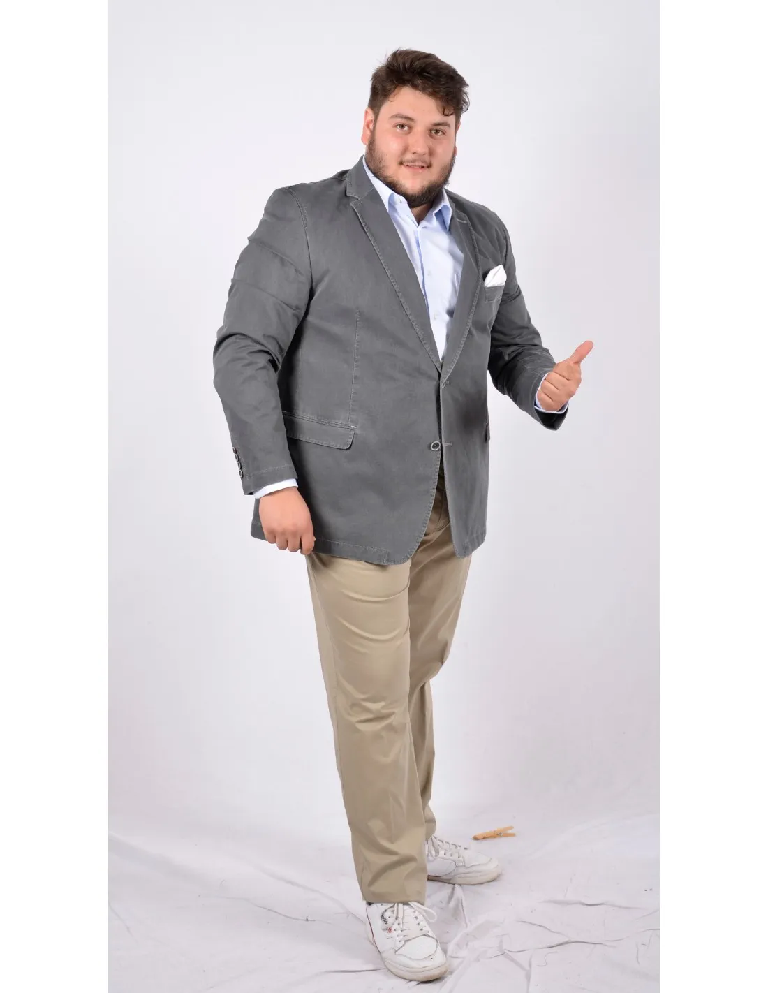 Giacca in cotone mod brera grigio comoda
