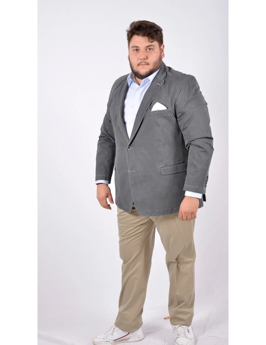 Giacca in cotone mod brera grigio comoda