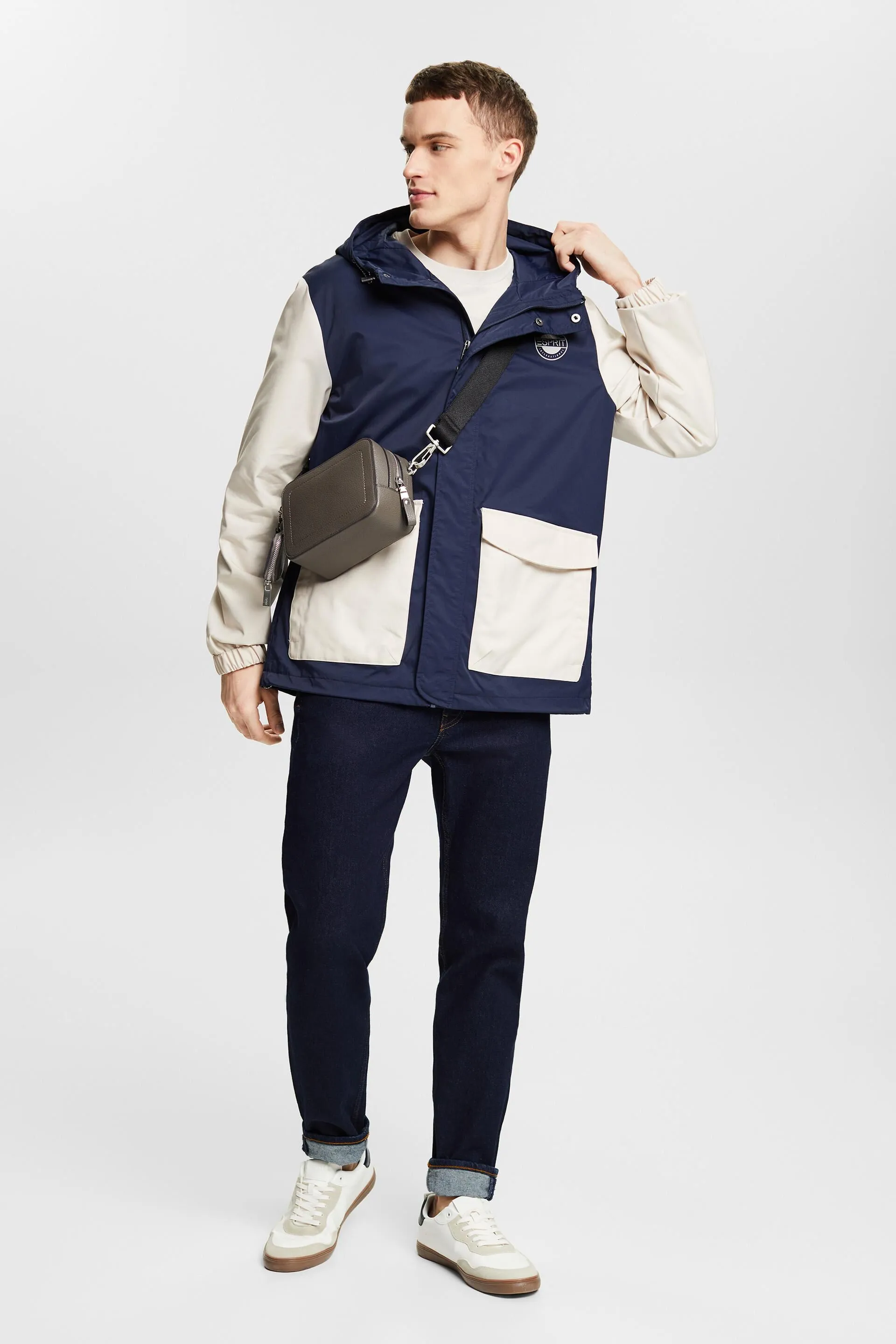 Giacca in materiale misto con logo