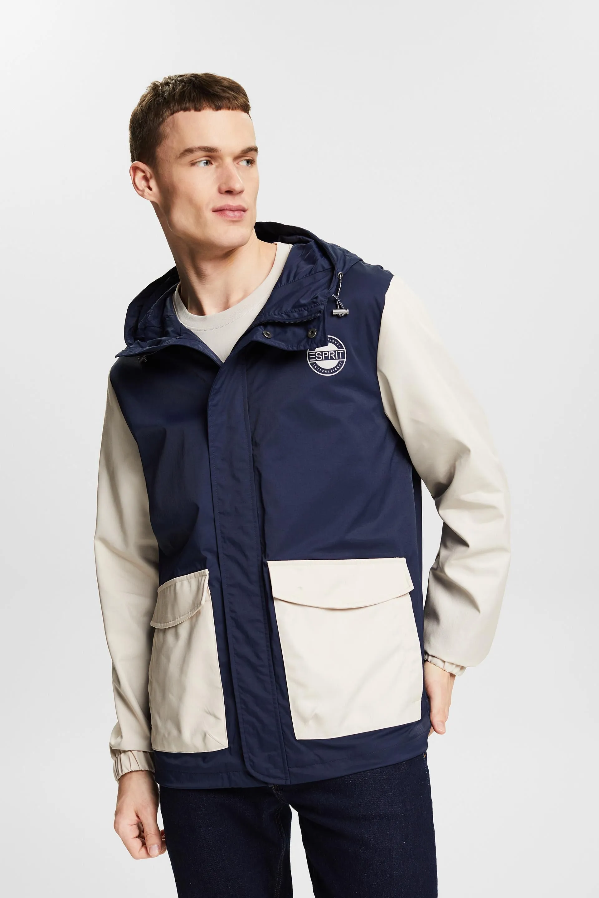 Giacca in materiale misto con logo