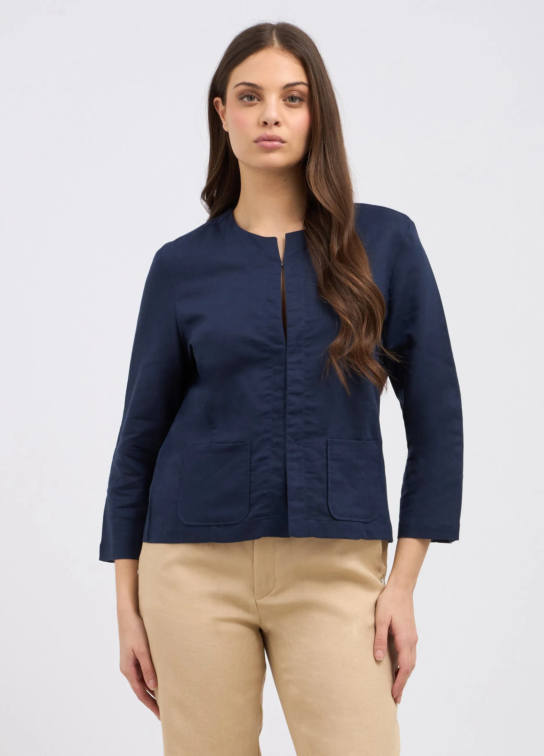 Giacca in misto lino donna