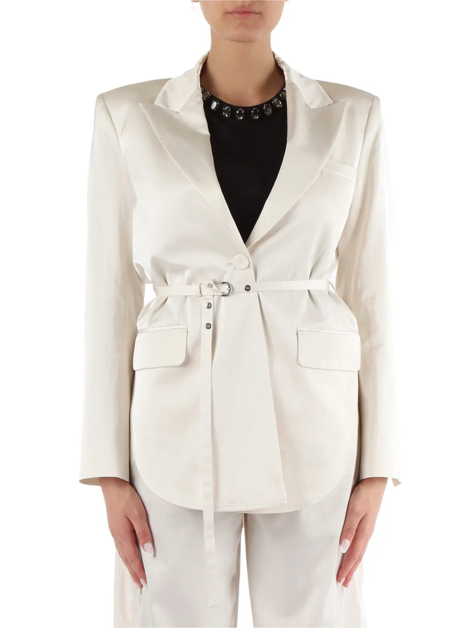 Giacca in satin di cotone e viscosa GOLDENEYE