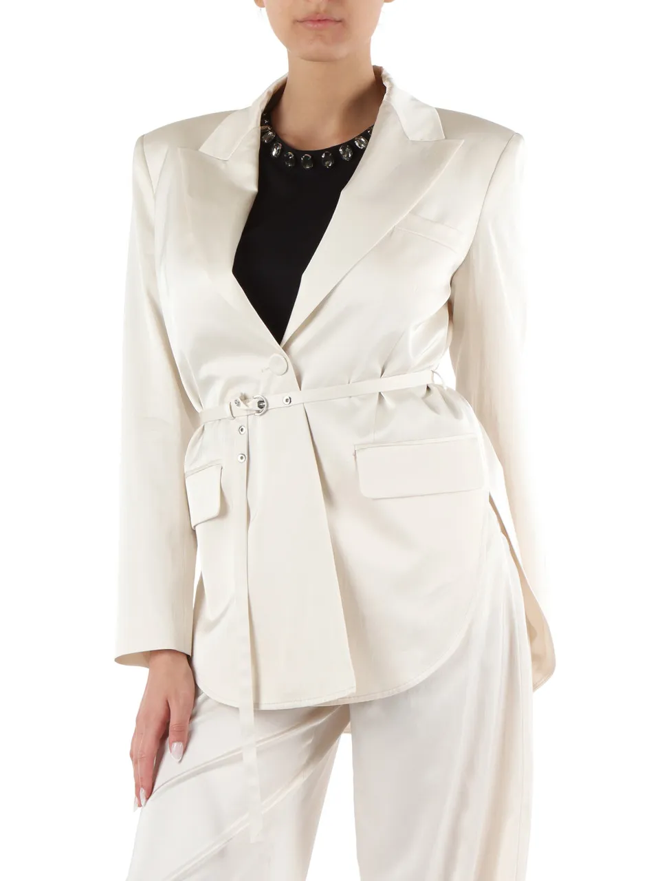 Giacca in satin di cotone e viscosa GOLDENEYE