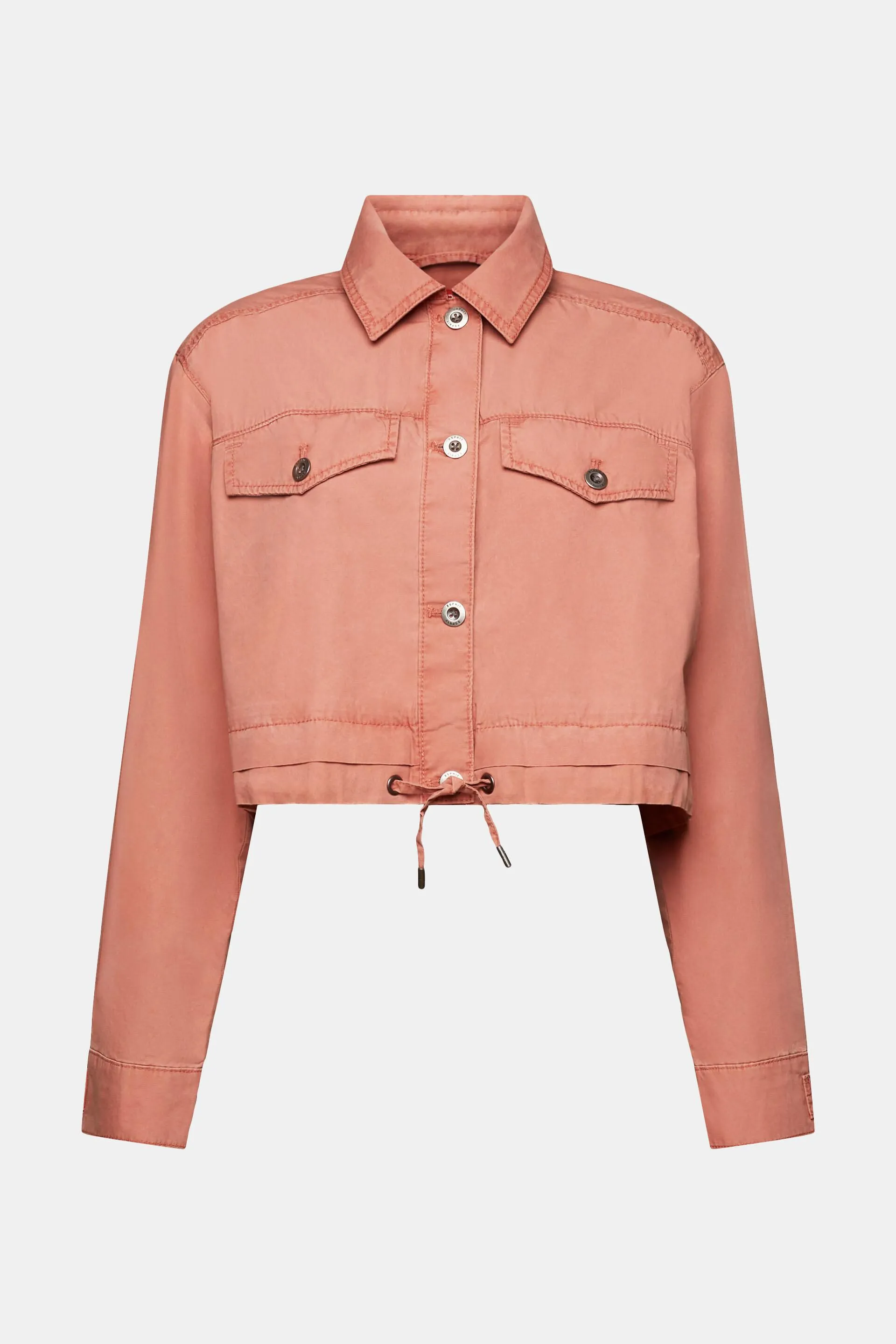 Giacca in tela di cotone cropped da allacciare davanti
