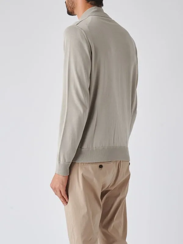 Giacca uomo Filippo De Laurentiis full zip in cotone Tortora
