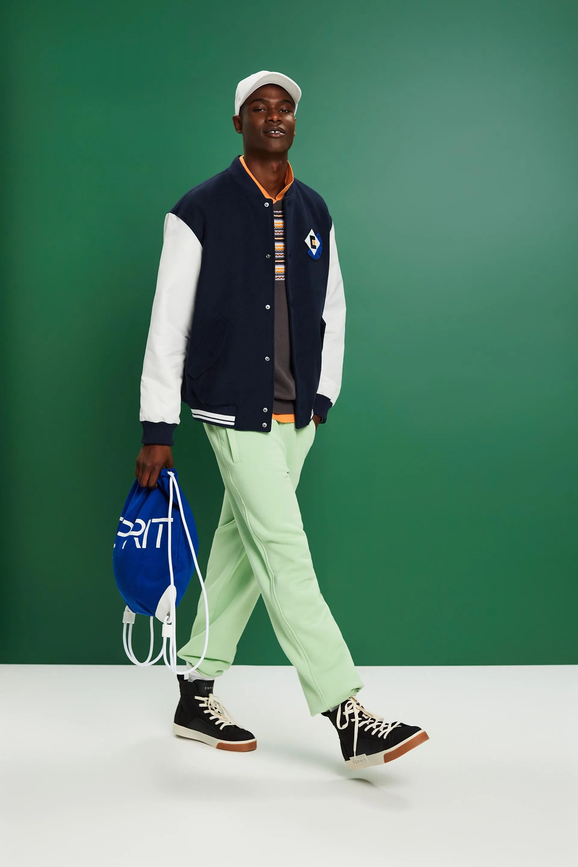 Giacca varsity in misto lana con applicazione del logo