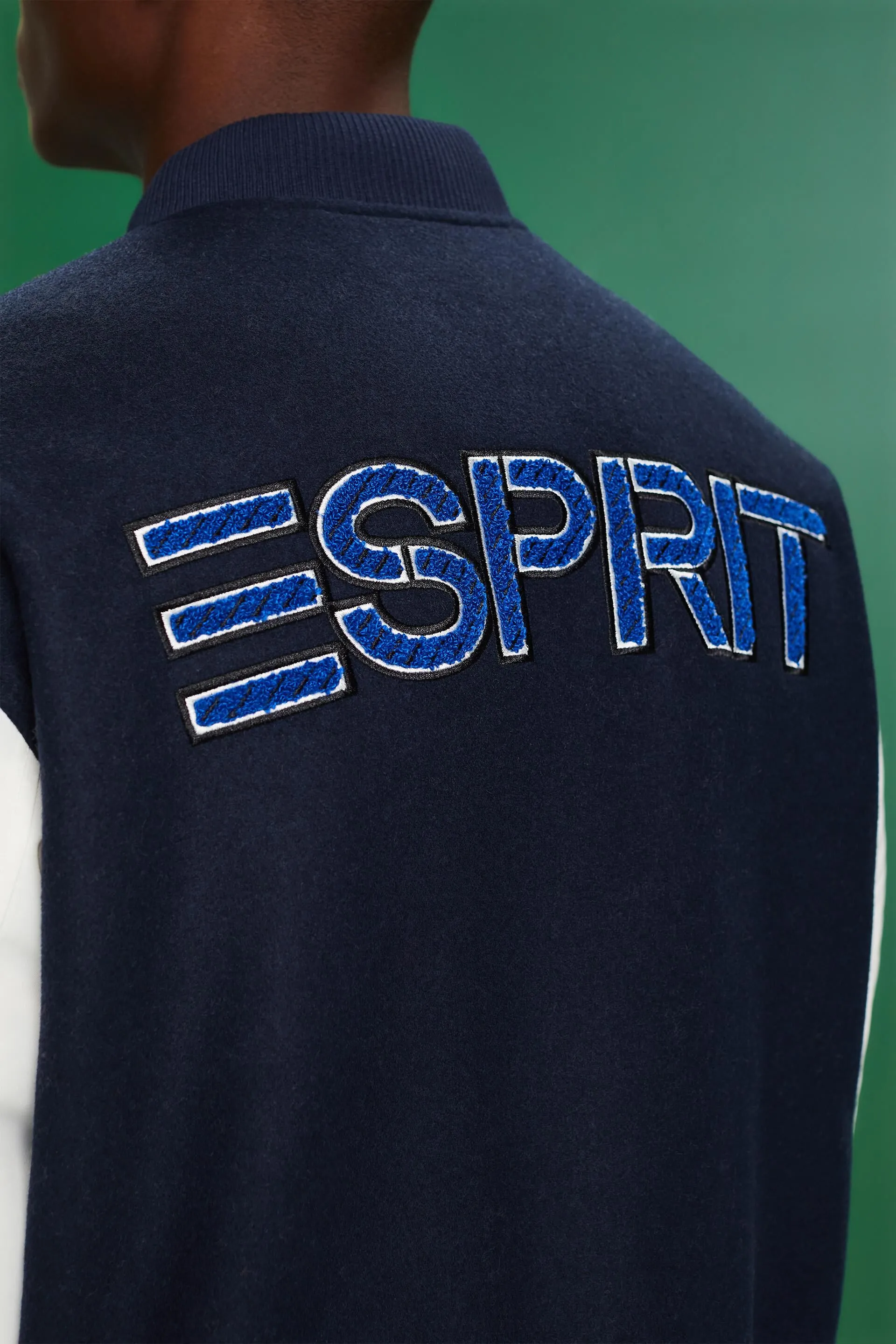 Giacca varsity in misto lana con applicazione del logo