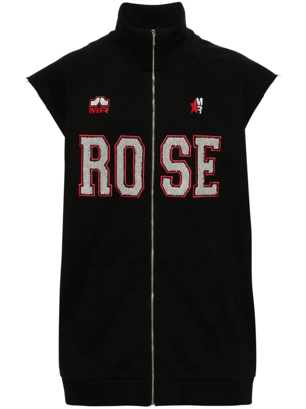 Gilet con ricamo in nero - donna
