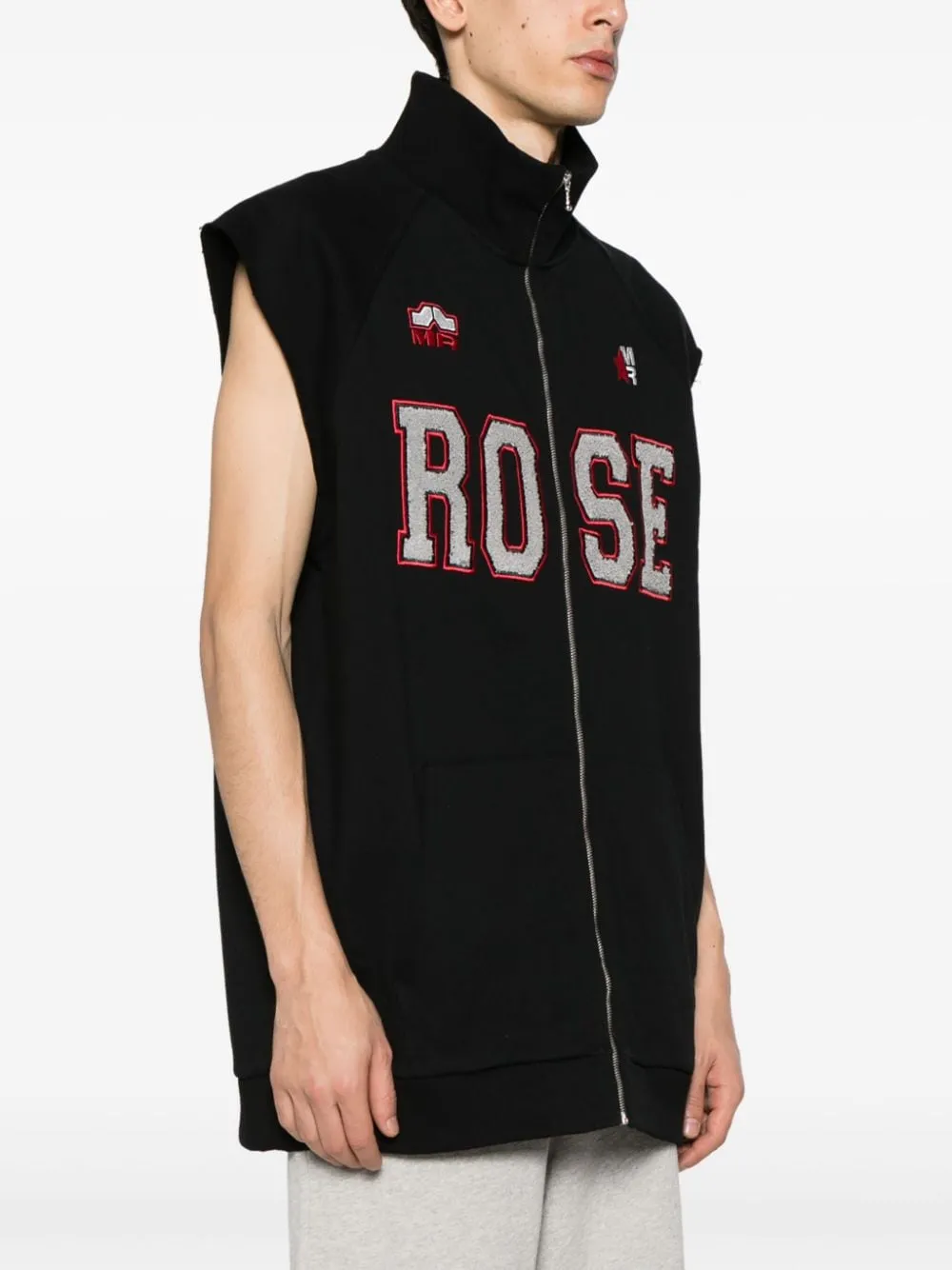 Gilet con ricamo in nero - donna