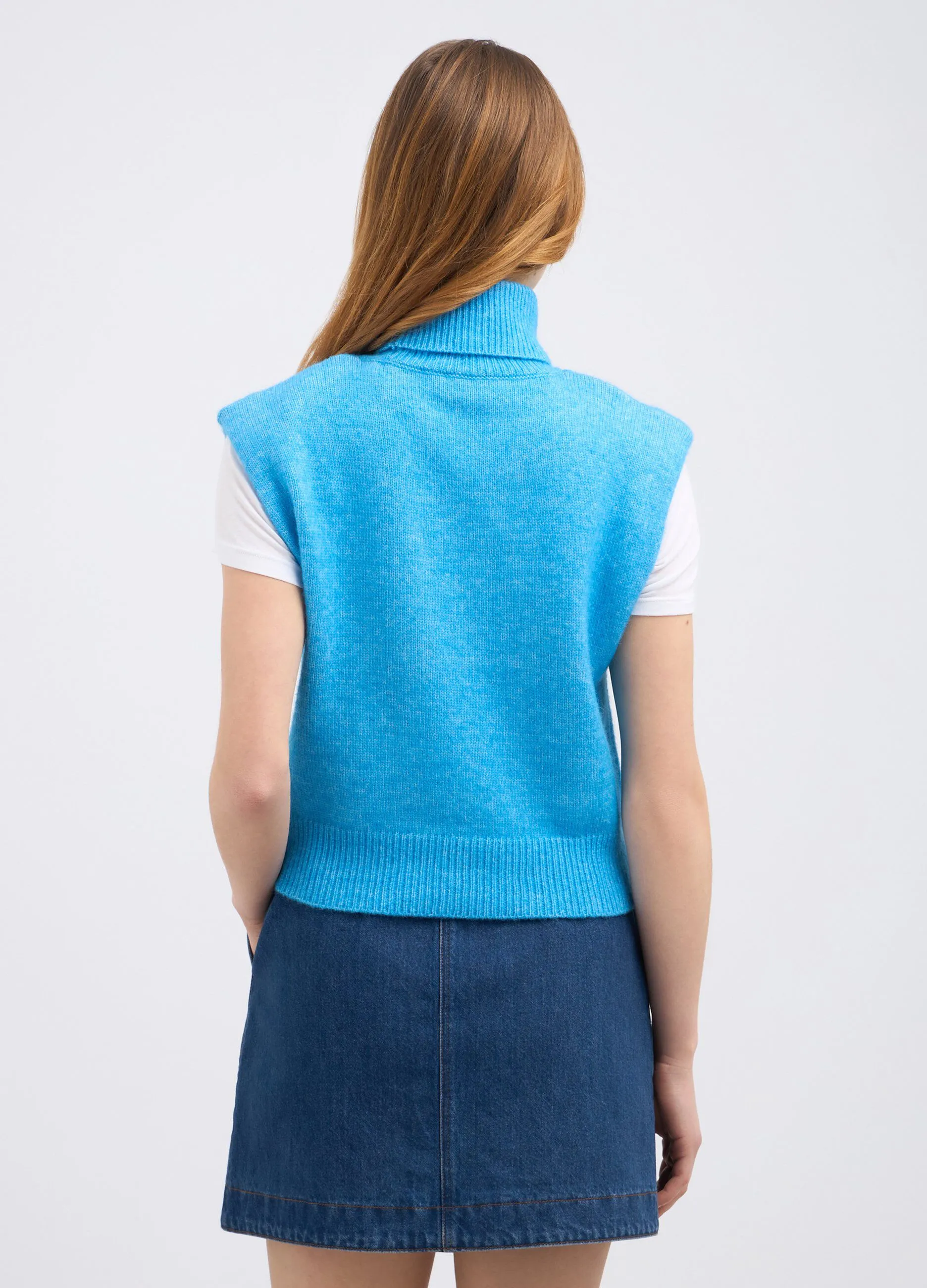 Gilet tricot in misto lana di alpaca donna