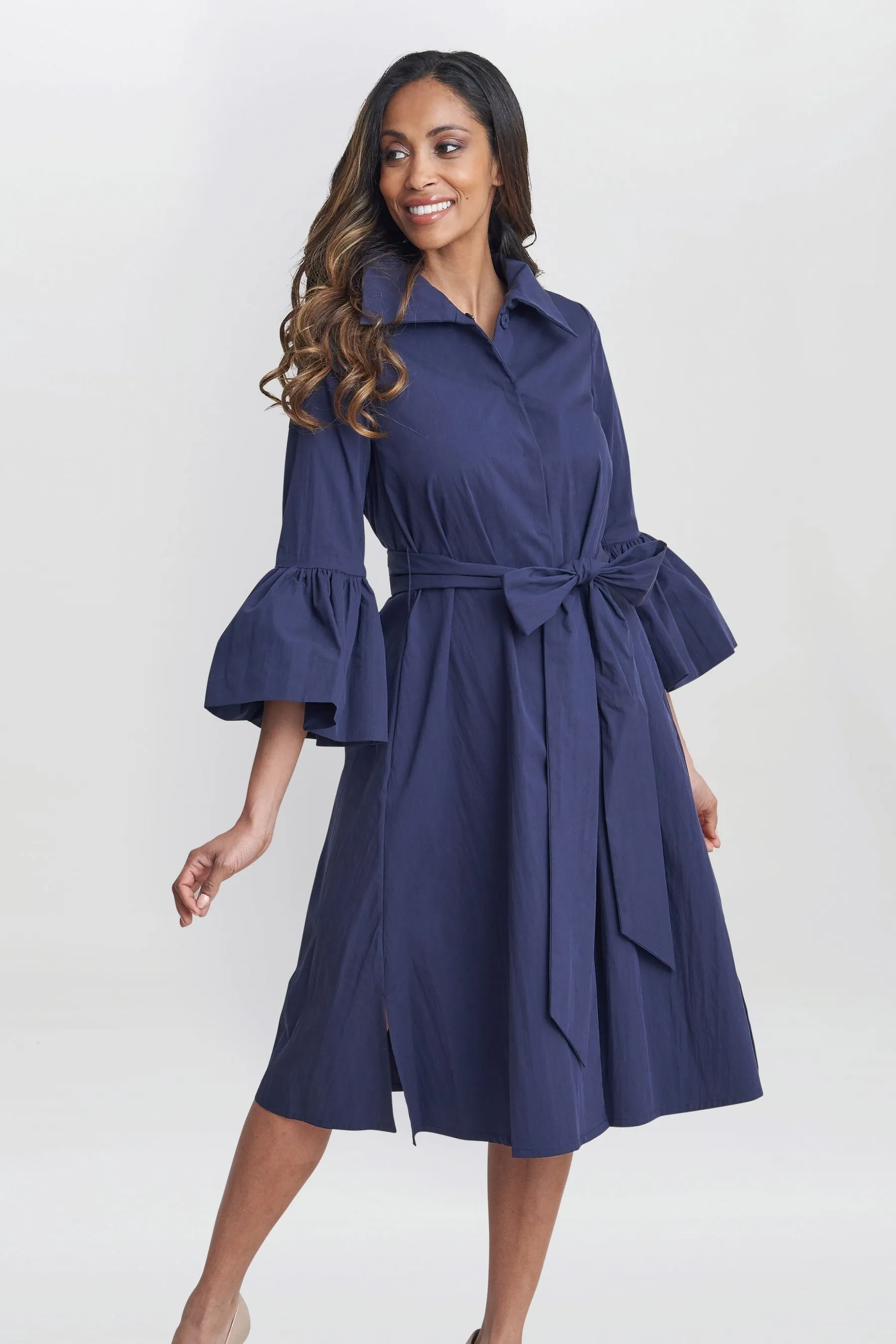 Gina Bacconi Blu - Melinda - Abito chemisier con taffeta