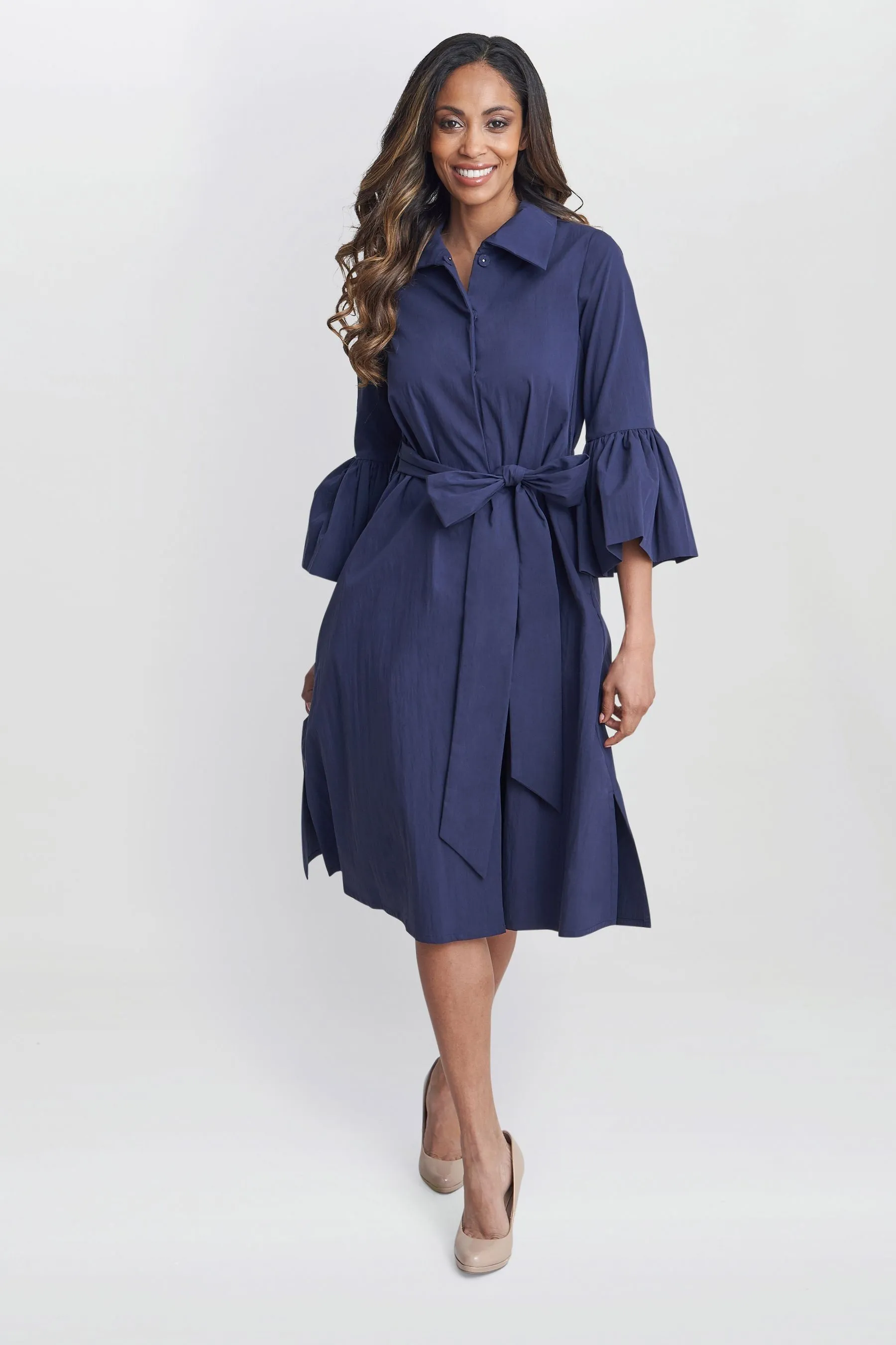 Gina Bacconi Blu - Melinda - Abito chemisier con taffeta