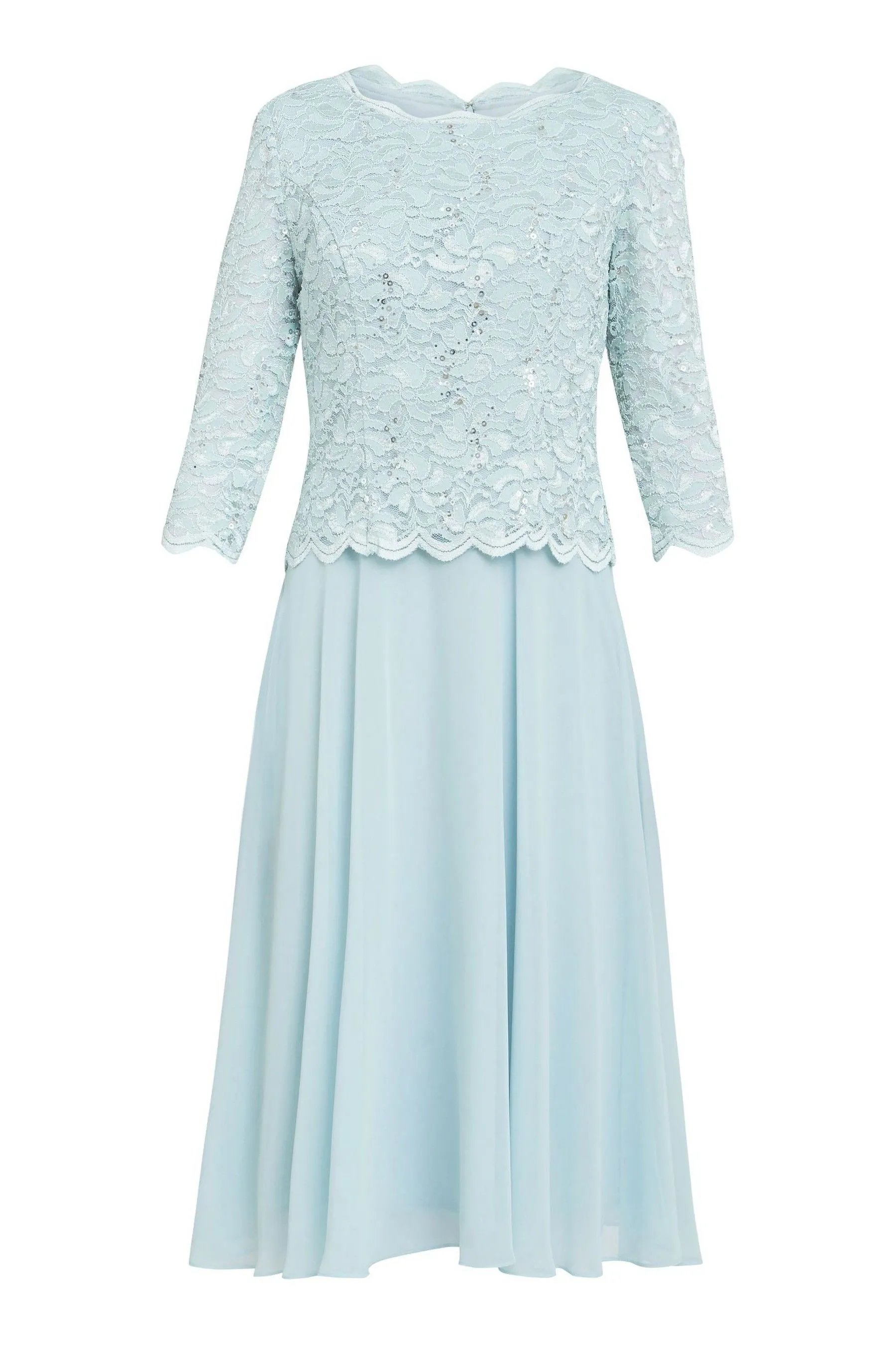Gina Bacconi Rona - Abito midi con Pizzo corpino e gonna in chiffon