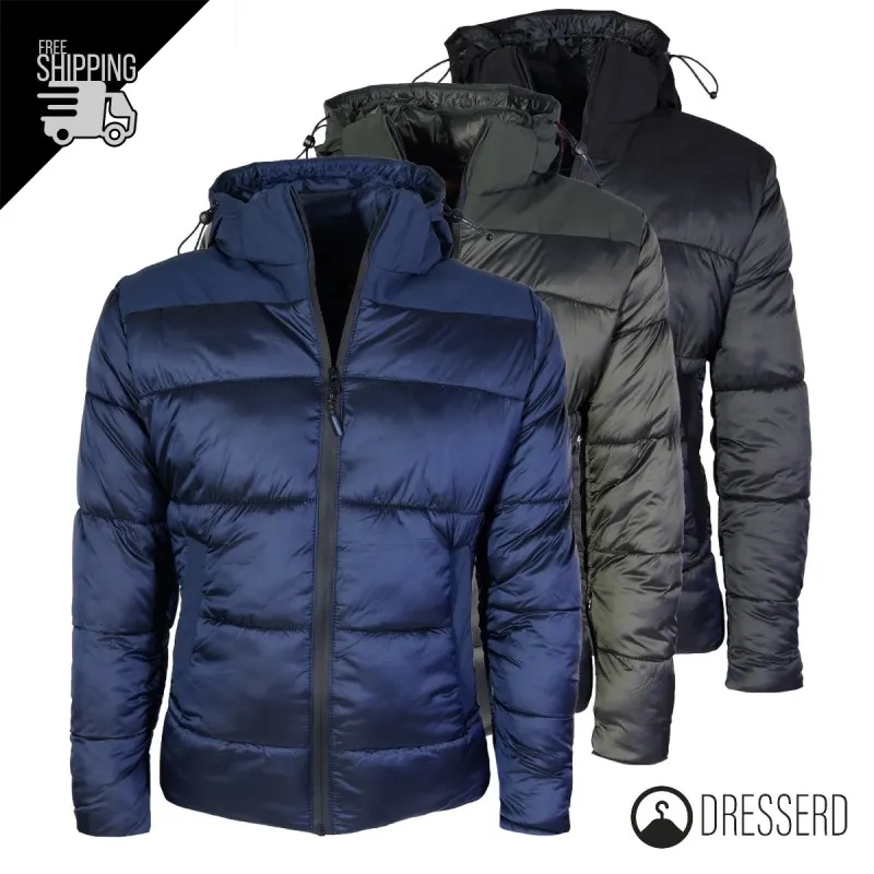 Giubbotto Uomo Con Cappuccio Giubbino Invernale Dresserd