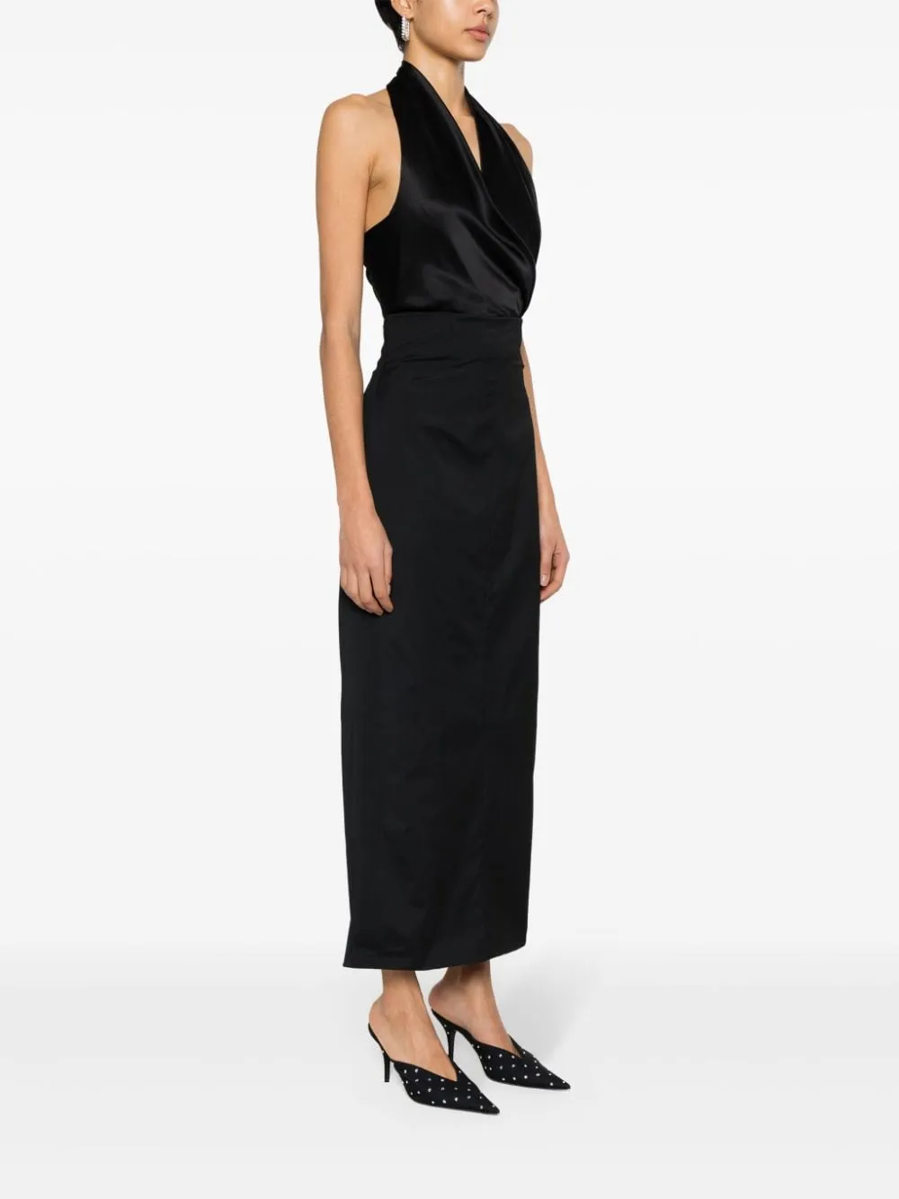 Gonna con dettaglio spacco in nero - donna