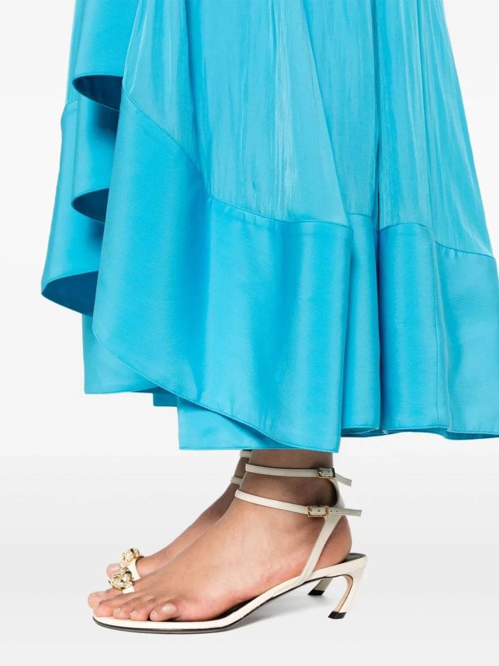 Gonna lunga asimmetrica in blu - donna