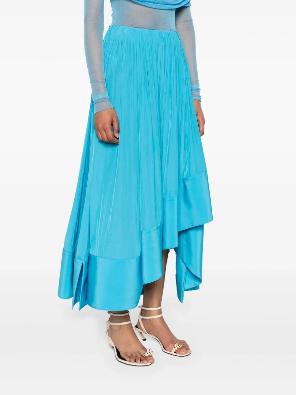 Gonna lunga asimmetrica in blu - donna