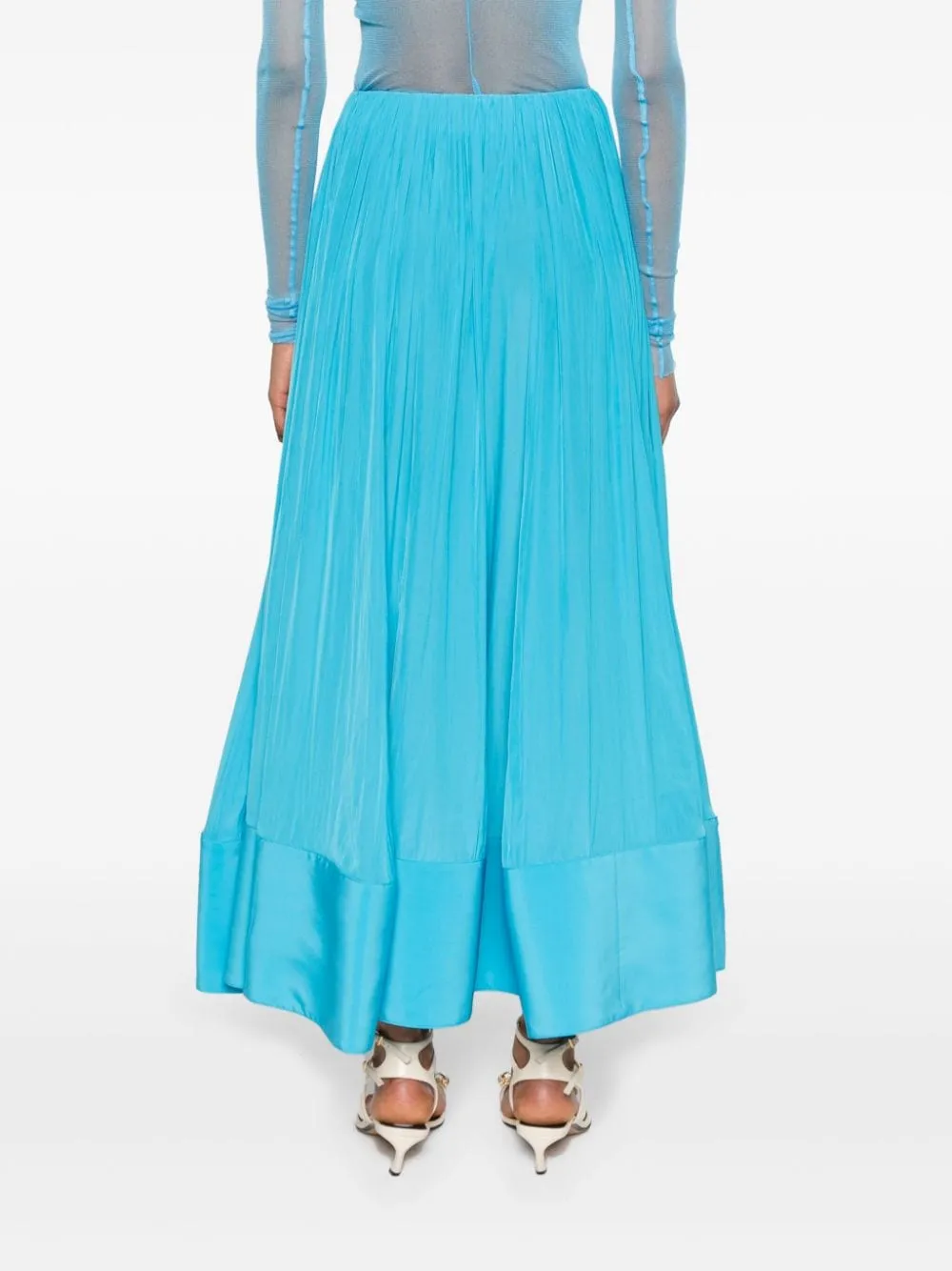 Gonna lunga asimmetrica in blu - donna