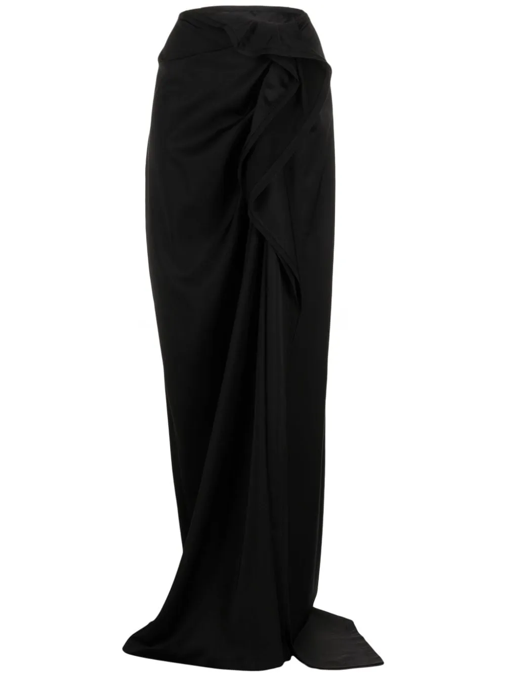 Gonna maxi con finitura satinata in nero - donna