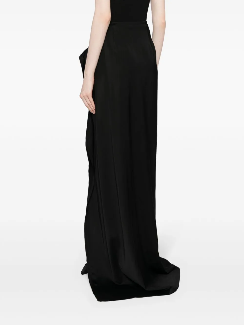 Gonna maxi con finitura satinata in nero - donna