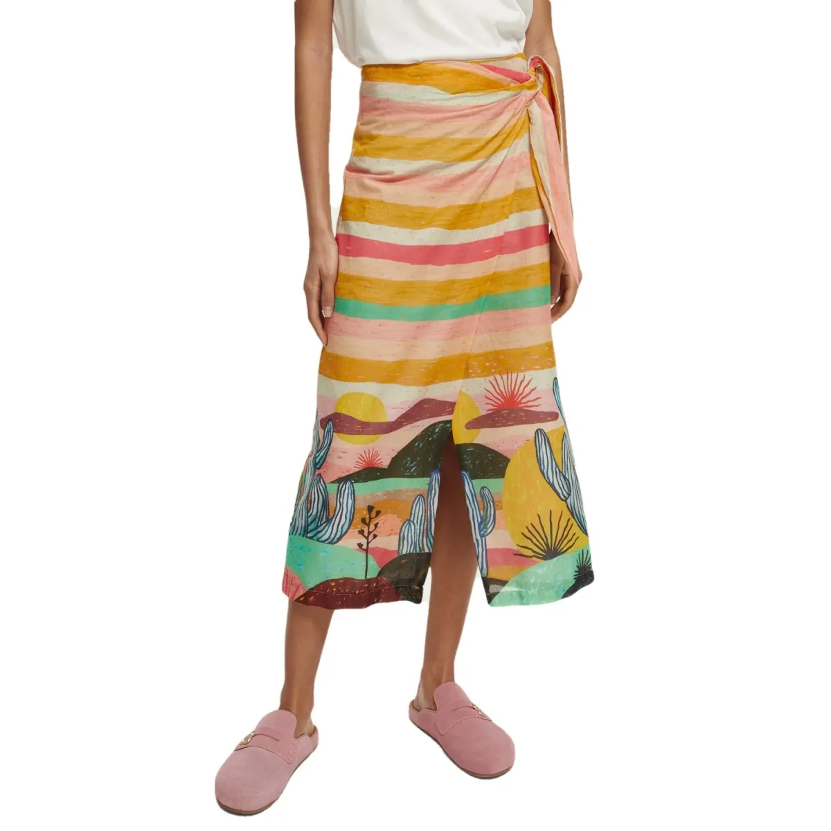 Gonna Sarong a Fantasia in Cotone Organico, Multi