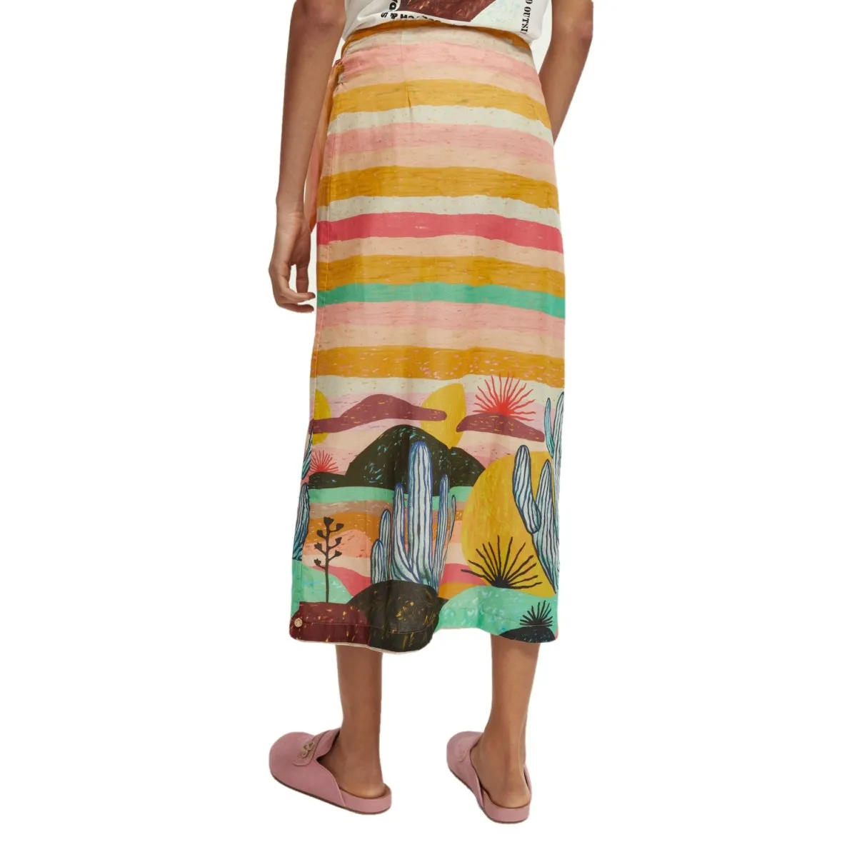 Gonna Sarong a Fantasia in Cotone Organico, Multi
