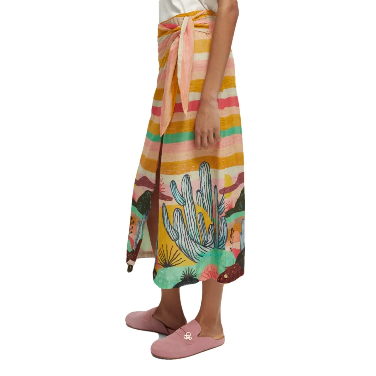 Gonna Sarong a Fantasia in Cotone Organico, Multi