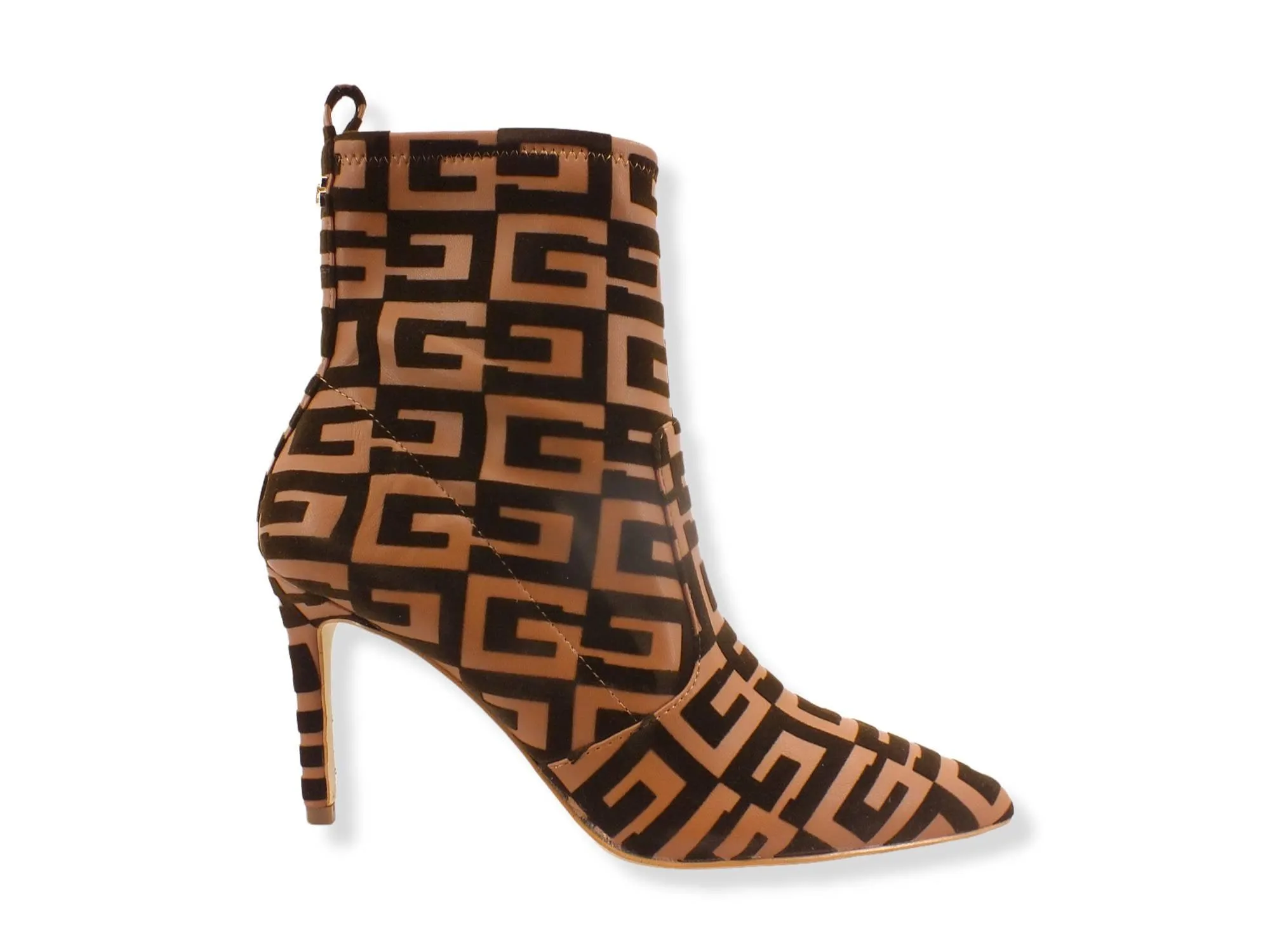GUESS Tronchetto Punta Tacco Loghi Donna Brown FL7DF3FAL10