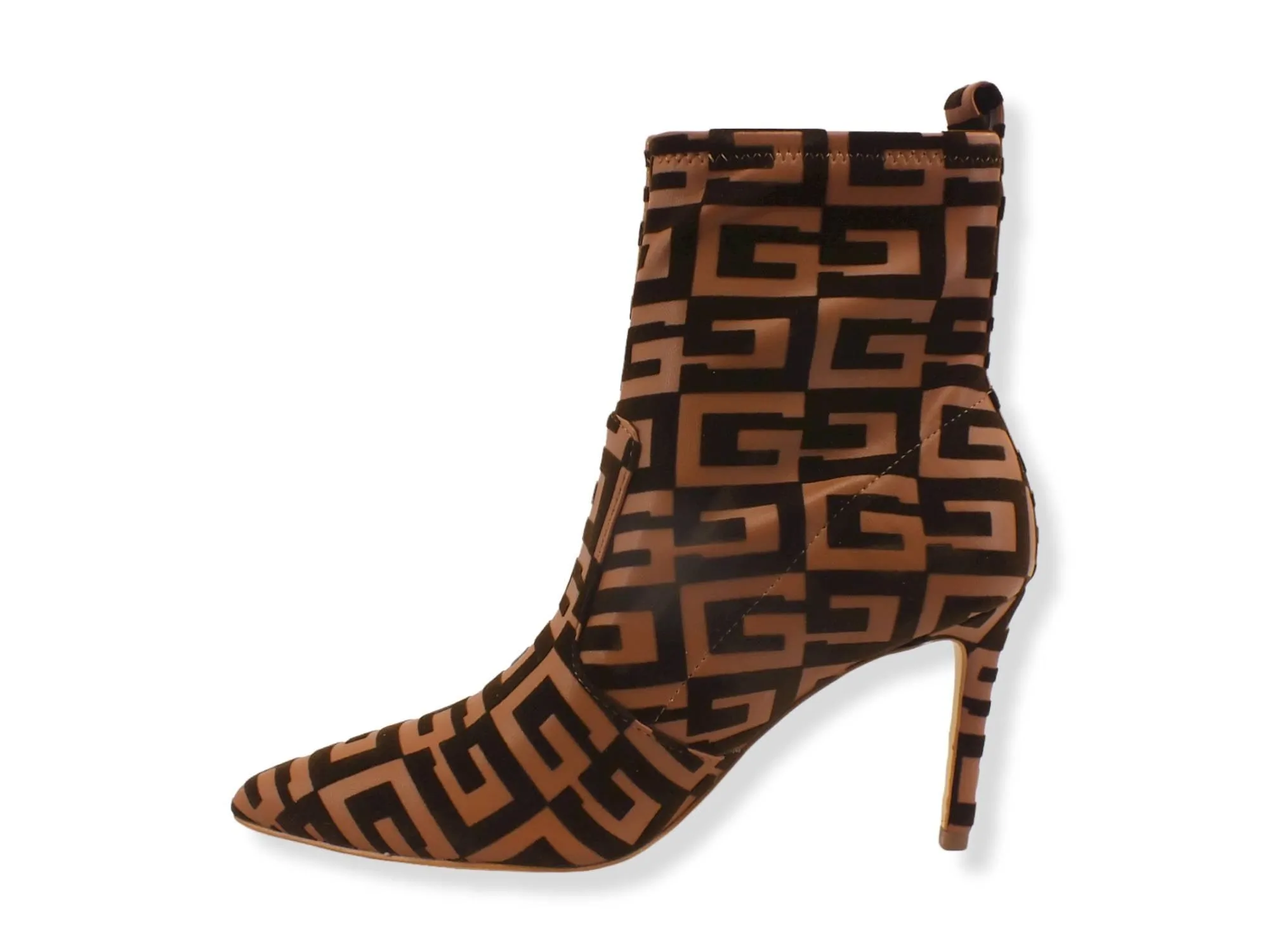 GUESS Tronchetto Punta Tacco Loghi Donna Brown FL7DF3FAL10