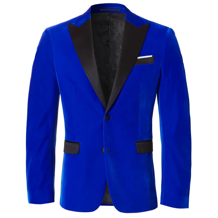 Henk ter Horst Giacca in velluto blu cobalto