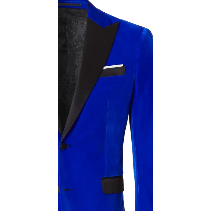 Henk ter Horst Giacca in velluto blu cobalto