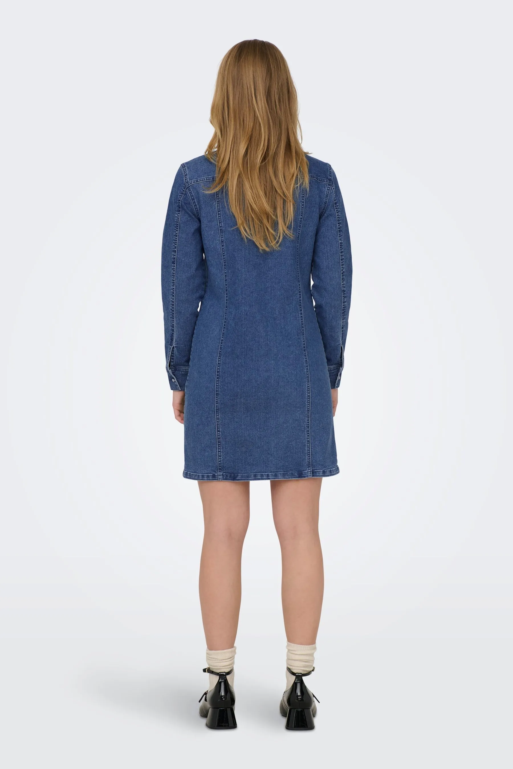 JDY Manica lunga Denim - Abito chemisier
