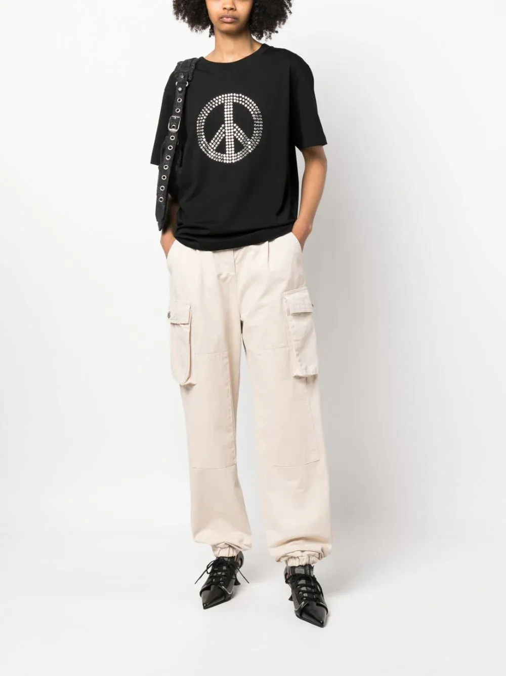 JEANS BEIGE IN COTONE