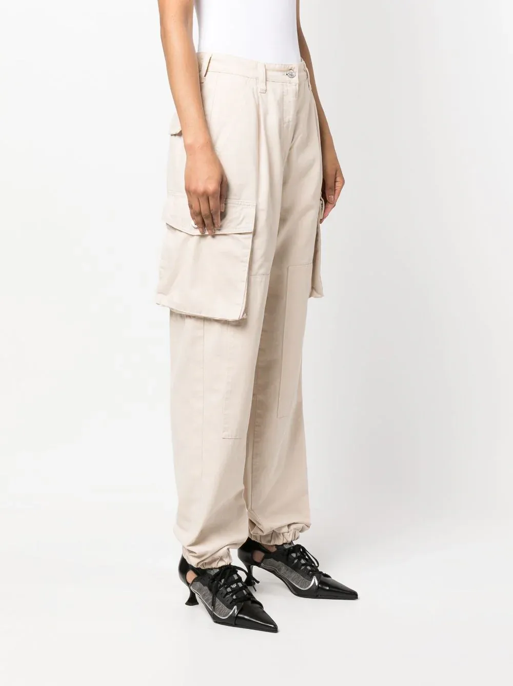 JEANS BEIGE IN COTONE