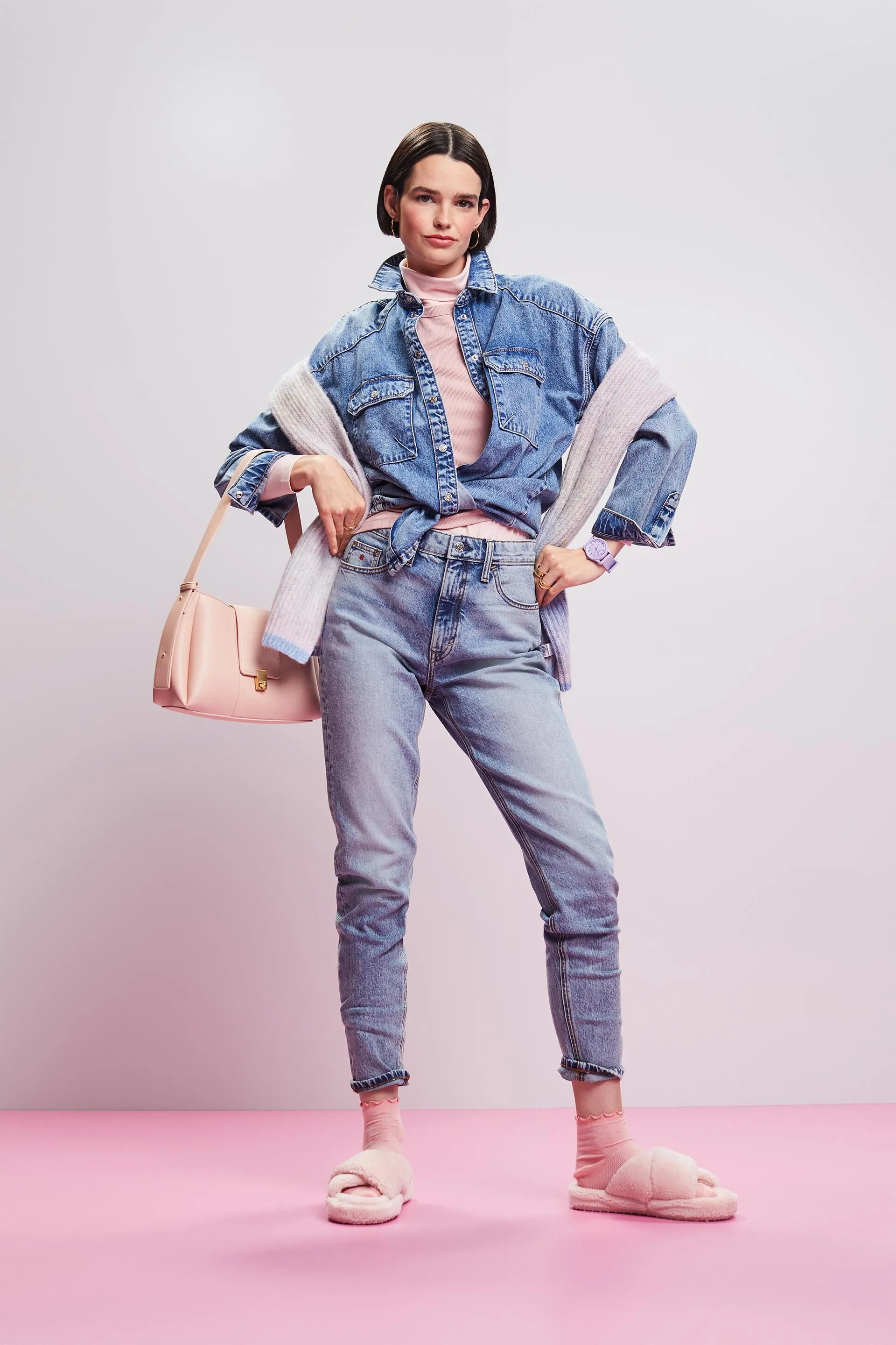 Jeans retrò dal taglio classico a vita alta