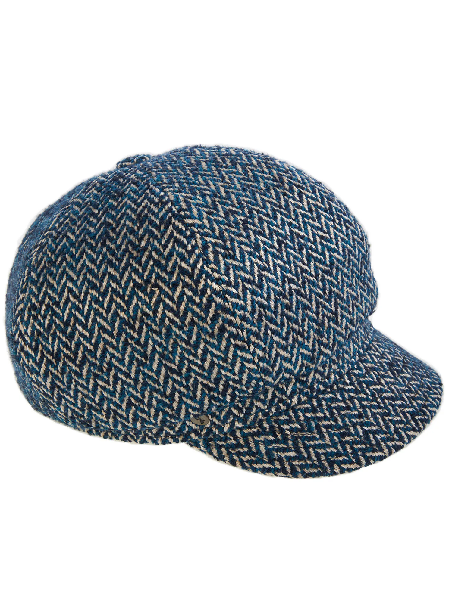 Light blue tweed cap for women